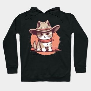 Funny Cat Cowboy Cowgirl Meow Howdy Meowdy Hoodie